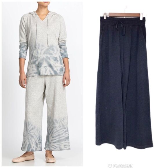 CALME Johnny Was Mihu Wide Leg Pant Dark Gray Elastic Waist Casual Size XS New - Picture 1 of 9